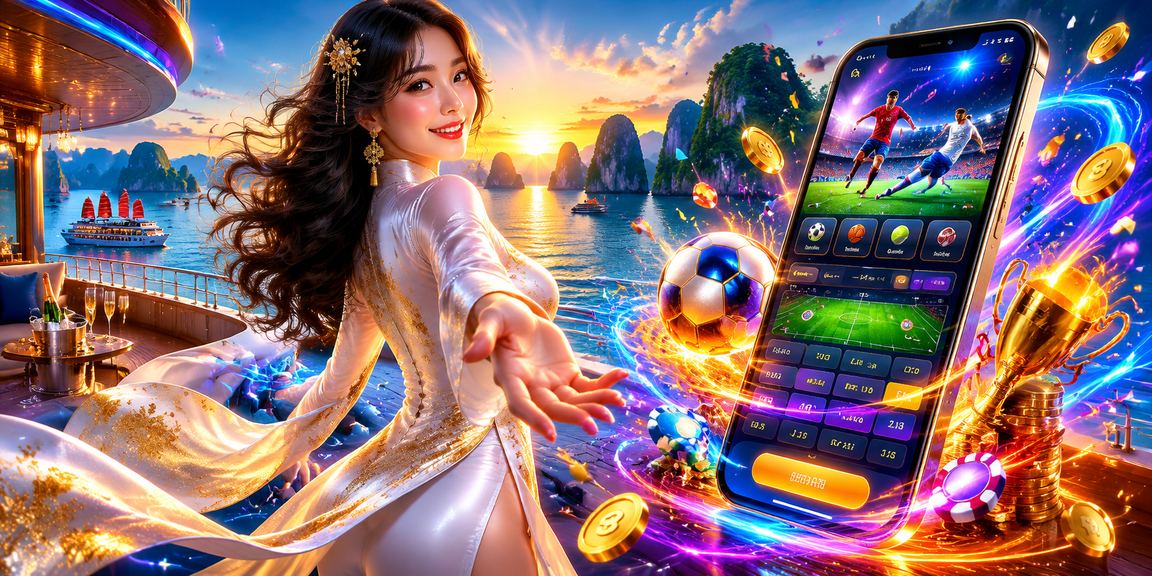Phụ nữ mặc áo dài tại vịnh Hạ Long với hình ảnh cá cược thể thao Việt Nam